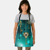 Antieke skelettoetsen op groene achtergrond schort (Insitu)