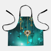 Antieke skelettoetsen op groene achtergrond schort (Voorkant)