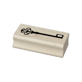 Antieke sleutel houten rubberen stempel (Stempel)