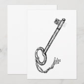 Antieke Sleutel Kaart (Voorkant / Achterkant)