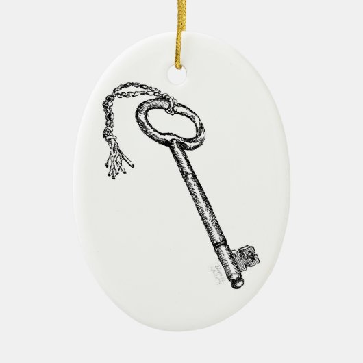 Antieke Sleutel Keramisch Ornament (Voorkant)