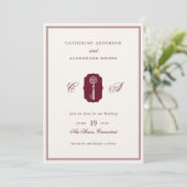 Antieke Sleutel Rood Romantisch Klassiek Bruiloft Save The Date (Staand voorkant)