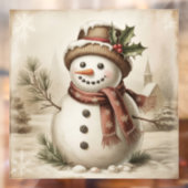 Antieke Sneeuwman Ruitsticker Raamsticker (Vel 2)