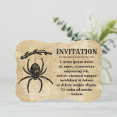 Antieke spin hangend aan tak kaart (Staand voorkant)