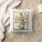 Antieke spirituele waterwandelinggravure kussen (Deken)