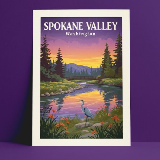 Antieke Spokane Valley Washington Briefkaart