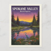 Antieke Spokane Valley Washington Briefkaart (Voorkant)