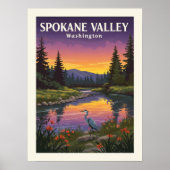 Antieke Spokane Valley Washington Poster (Voorkant)