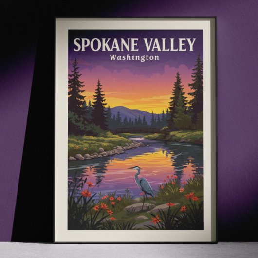 Antieke Spokane Valley Washington Poster