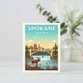 Antieke Spokane Washington Briefkaart (Staand voorkant)