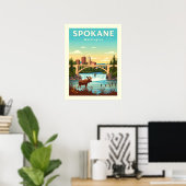 Antieke Spokane Washington Poster (Thuiskantoor)