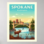 Antieke Spokane Washington Poster (Voorkant)