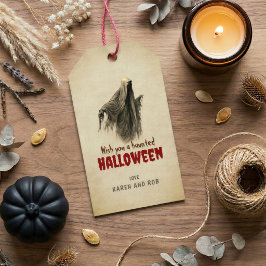 Antieke spook Halloween cadeautag favoriet label Cadeaulabel