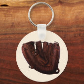 Antieke sport, antieke leren honkbalhandschoen sleutelhanger (Voorkant)