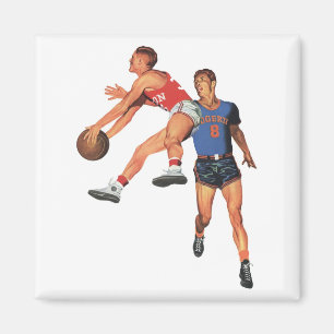 Antieke sport, basketballspelers in een wedstrijd magneet
