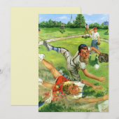 Antieke sport honkbal, kinderen teams spelend (Voorkant / Achterkant)