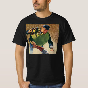 Antieke sport honkbalspeler, de scheidsrechter t-shirt