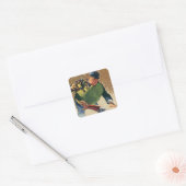 Antieke sport honkbalspeler, de scheidsrechter vierkante sticker (Envelop)