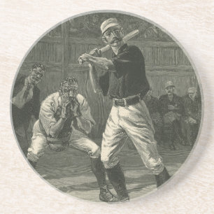 Antieke Sport, Honkbalspelers door Thulstrup Zandsteen Onderzetter