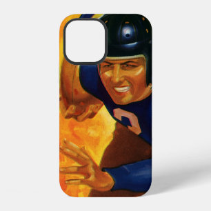 Antieke sport voetbalspeler quarterback hardloper iPhone 12 hoesje