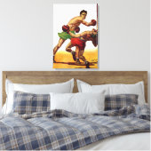 Antieke sportboksen, boksers in een gevecht canvas afdruk (Insitu (Slaapkamer))