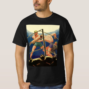 Antieke sportboksen, boksers tijdens een wedstrijd t-shirt