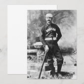 Antieke sportfoto, Boston-honkbalspeler (Voorkant / Achterkant)