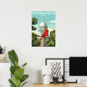 Antieke Springfield Illinois Poster (Thuiskantoor)