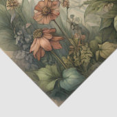 Antieke Sprookjes Bloem Vlinder Ontwerp Tissuepapier (Detail)