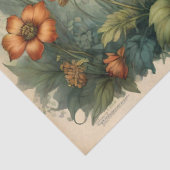 Antieke Sprookjes Bloem Vlinder Ontwerp Tissuepapier (Detail)