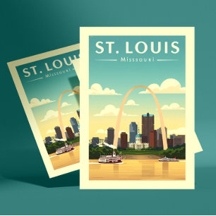 Antieke St. Louis Missouri Briefkaart