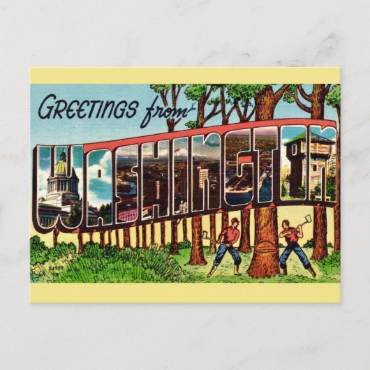 Antieke staat Washington Briefkaart (Voorkant)