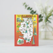 Antieke staatkaart van Illinois Briefkaart (Staand voorkant)