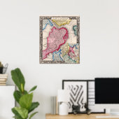Antieke stadsplattegrond van Boston 1860 Poster (Thuiskantoor)