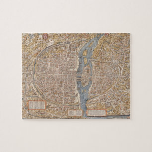 Antieke stadsplattegrond van Parijs, 1550 Legpuzzel