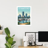 Antieke Stamford Connecticut Poster (Thuiskantoor)