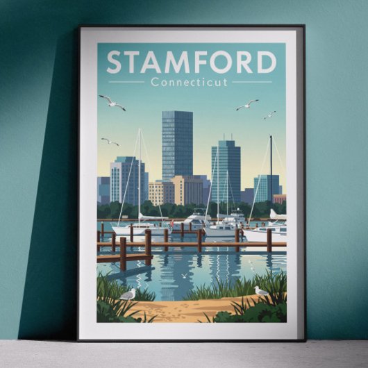 Antieke Stamford Connecticut Poster