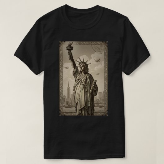Antieke Statue of Liberty T-shirt (Design voorkant)