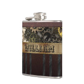 Antieke Steampunk Tandwielen Metaal Leder Heupfles (Links)