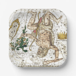Antieke sterrenkaart Sterrenbeeld Hercules Papieren Bordje