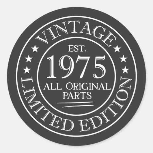 Antieke sticker uit 1975 (Voorkant)