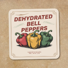 Antieke sticker voor uitgedroogde paprika's