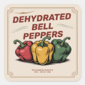 Antieke sticker voor uitgedroogde paprika's (Voorkant)