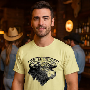 Antieke Stierkop Sjabloon Stier T-shirt