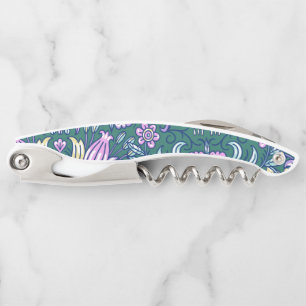 Antieke stijl bloemen en vogels patroon kurkentrekker