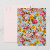 Antieke Stijl Bloemendruk Briefkaart (Voorkant / Achterkant)