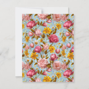 Antieke Stijl Bloemendruk Briefkaart