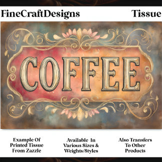 Antieke stijl koffie label bord DQ1 decoupage Tissuepapier