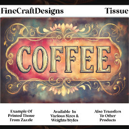 Antieke stijl koffie label bord DQ1F decoupage Tissuepapier