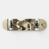 Antieke stoampunk klokwerk brein, snor man persoonlijk skateboard (Horizontaal)